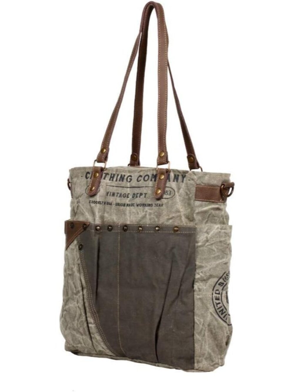 Vintage Purses for Women - Canvas Womens Western Purse with Genuine Leather Deta